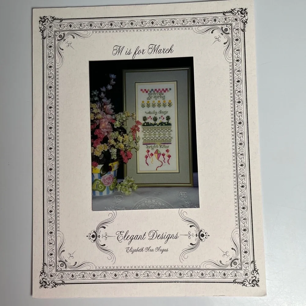 M is for March Cross Stitch Kit Elegant Designs‎ Needlepoint Spring
